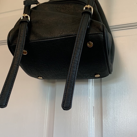 Faux leather black convertible crossbody/mini backpack purse - Picture 4 of 11